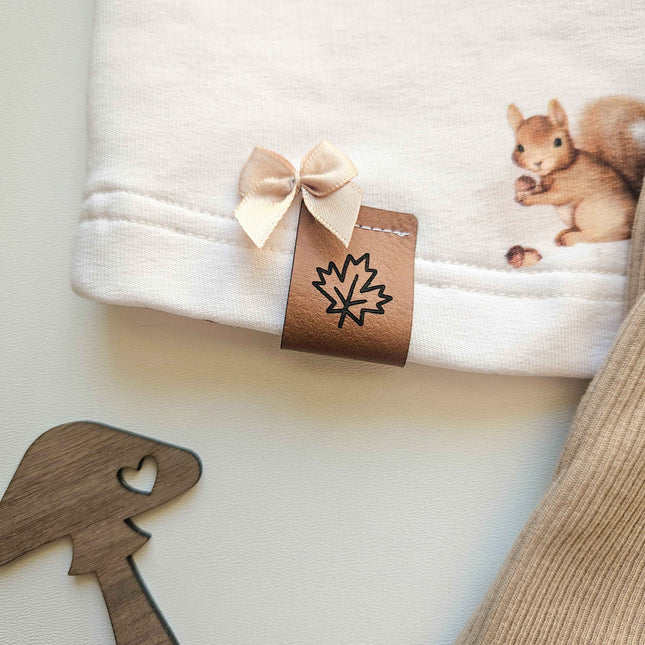 Kunstlederlabel - Knick Herbstblatt