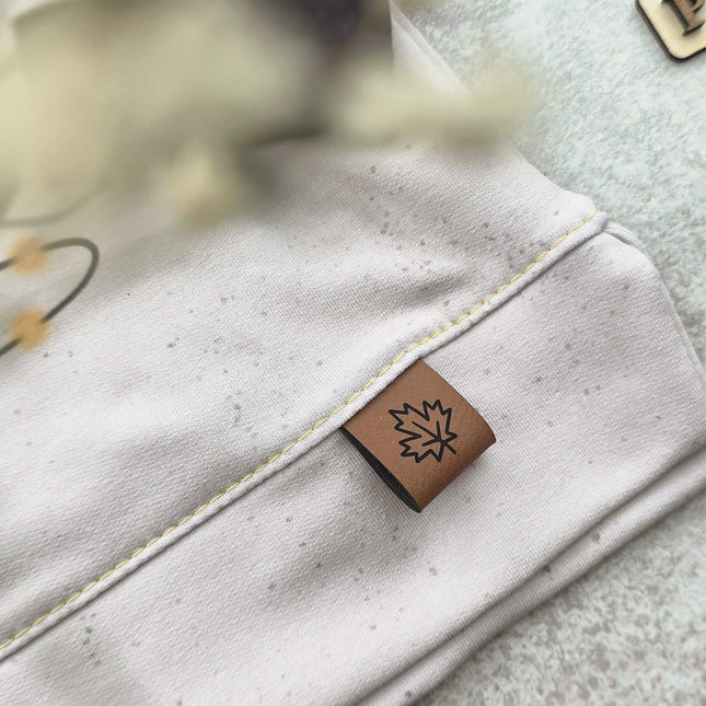 Kunstlederlabel - Knick Herbstblatt