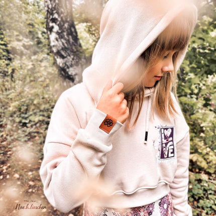 Kunstlederlabel - Knick Blume