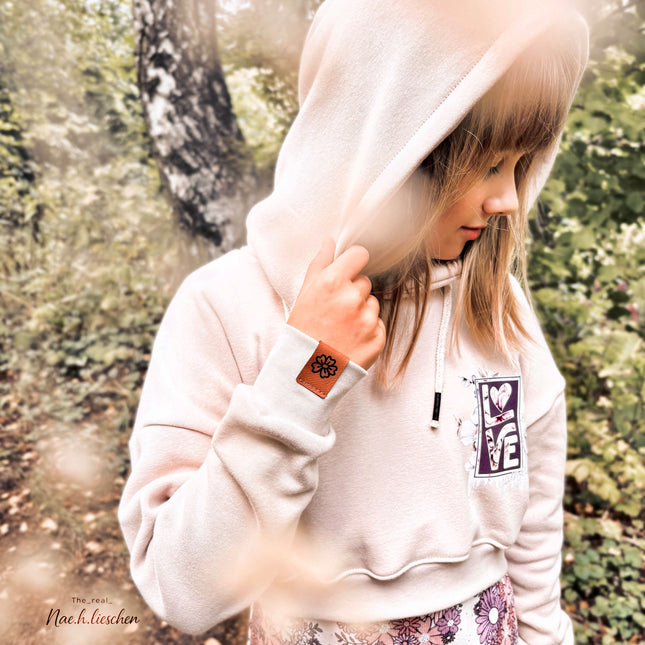 Kunstlederlabel - Knick Blume