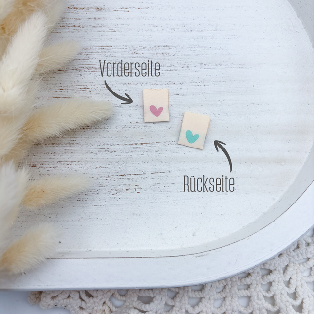 Knick Weblabel - Herz rosa/mint