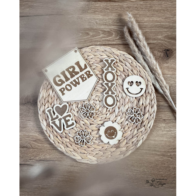 Flatlay Set - Girl Power graviert