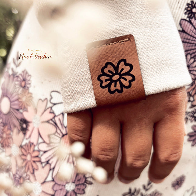 Kunstlederlabel - Knick Blume