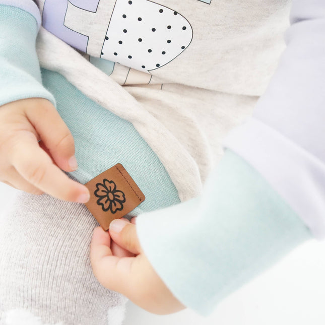 Kunstlederlabel - Knick Blume