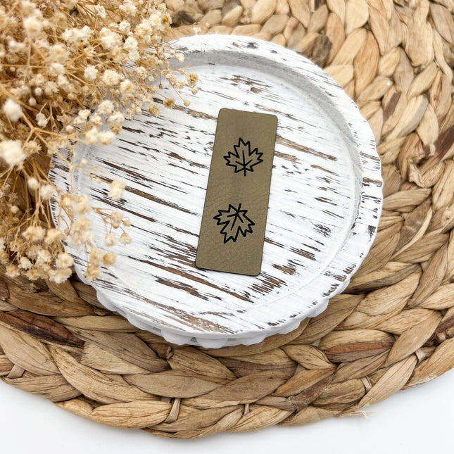 Kunstlederlabel - Knick Herbstblatt