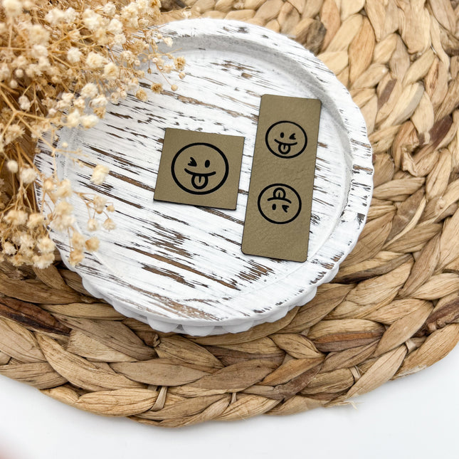 Kunstlederlabel - Set Smile frech