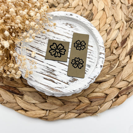 Kunstlederlabel - Set Blume