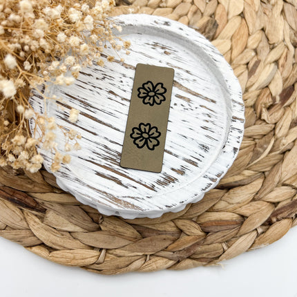 Kunstlederlabel - Knick Blume