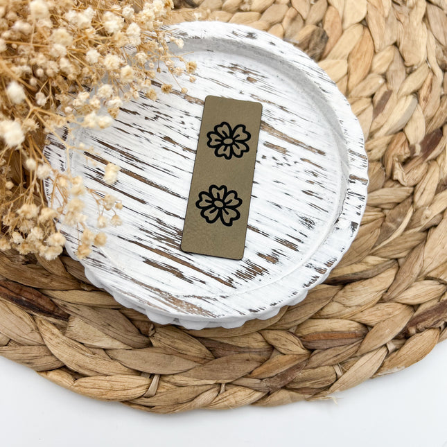 Kunstlederlabel - Knick Blume