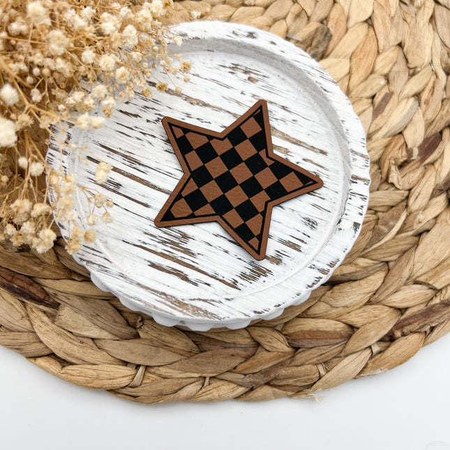 Kunstlederlabel - Stern Grid