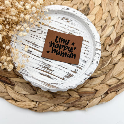 Kunstlederlabel - Tiny happy human