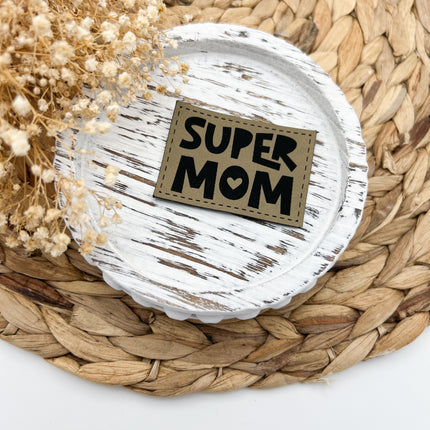 Kunstlederlabel - Super Mom