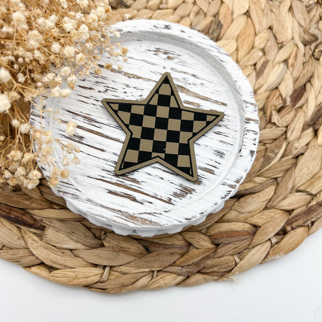 Kunstlederlabel - Stern Grid