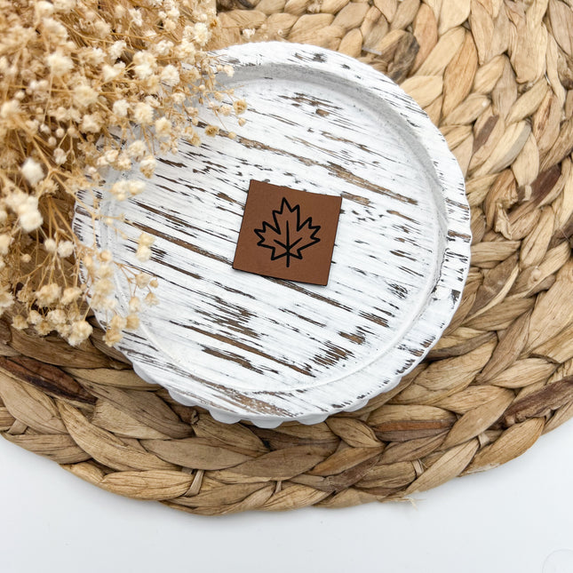 Kunstlederlabel - Herbstblatt Mini