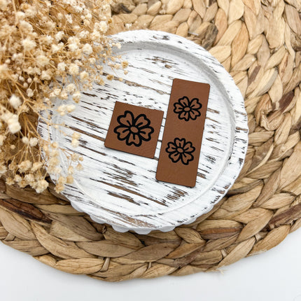 Kunstlederlabel - Set Blume