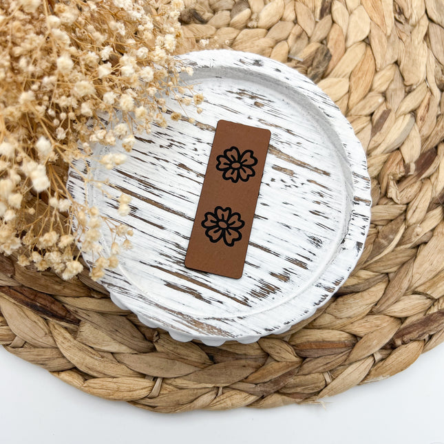 Kunstlederlabel - Knick Blume