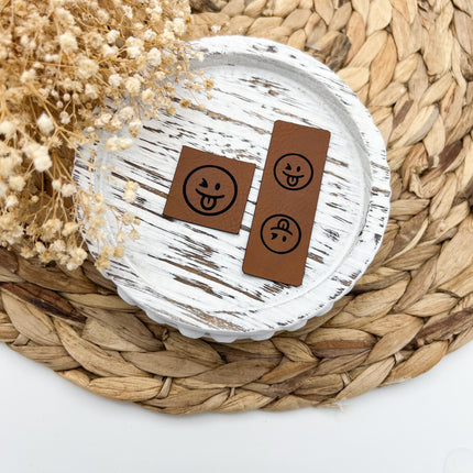 Kunstlederlabel - Set Smile frech