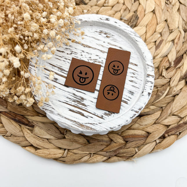 Kunstlederlabel - Set Smile frech