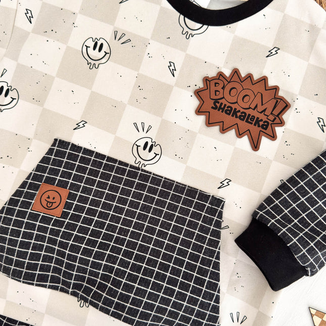 Kunstlederlabel - Smile frech Mini