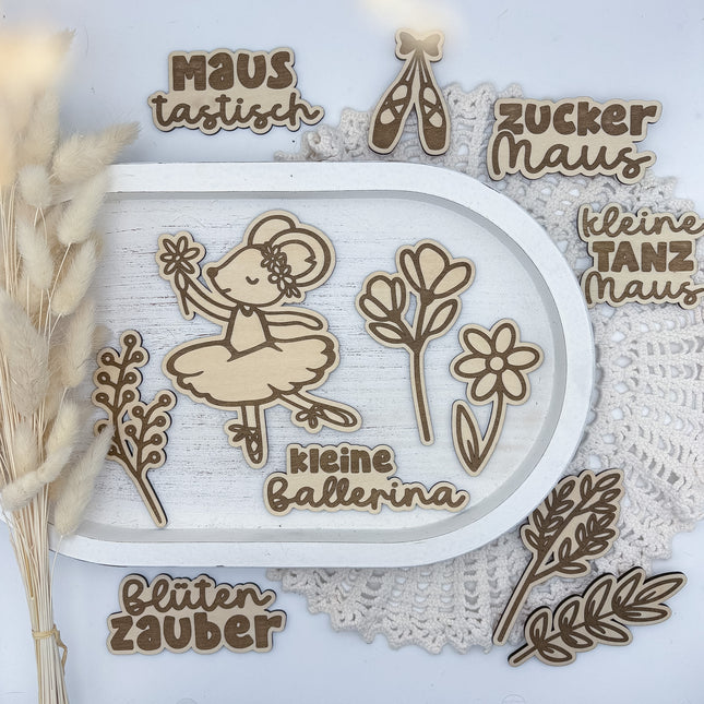 Flatlay Deko Set - kleine Ballerina graviert