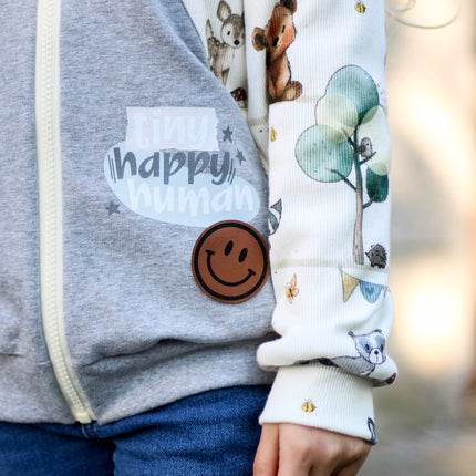 Kunstlederlabel - Smile rund