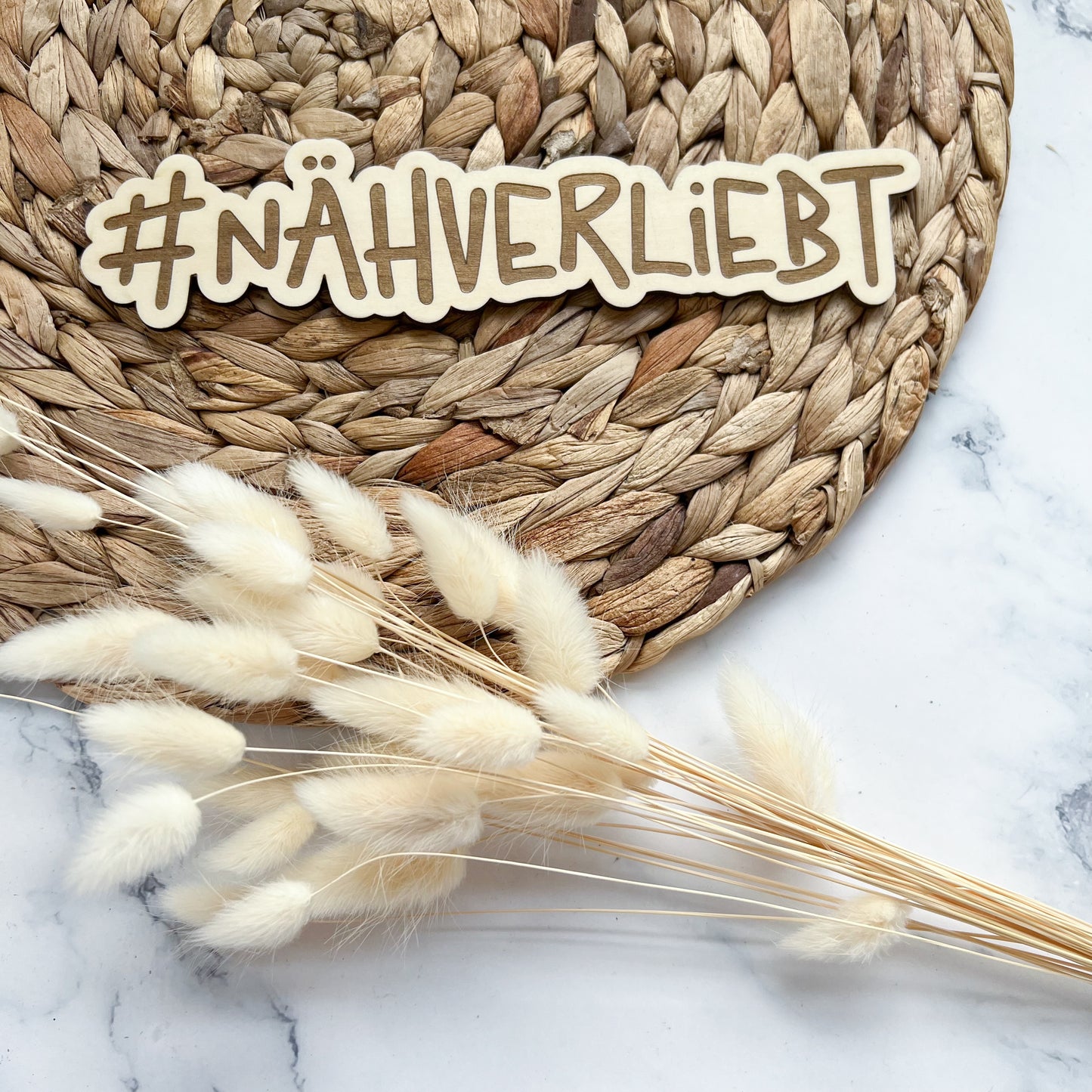 Schild - #NÄHVERLIEBT graviert