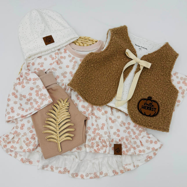 Kunstlederlabel - Herbstblatt Mini