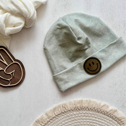 Kunstlederlabel - Smile rund