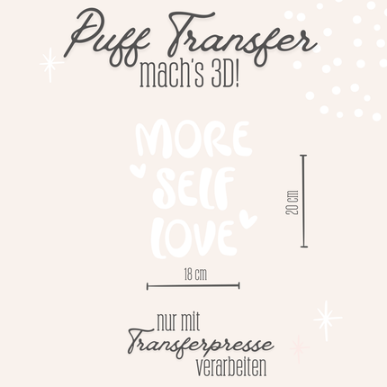 Puff Transfer - More selflove weiß