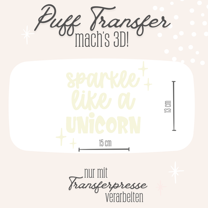 Puff Transfer - sparkle like a unicorn pastellgelb
