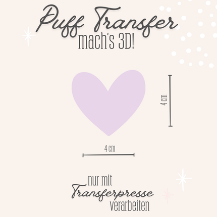 Puff Transfer - Herz einzeln zartrosa