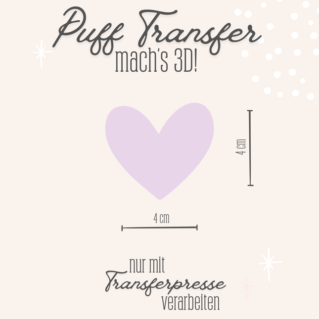 Puff Transfer - Herz einzeln zartrosa