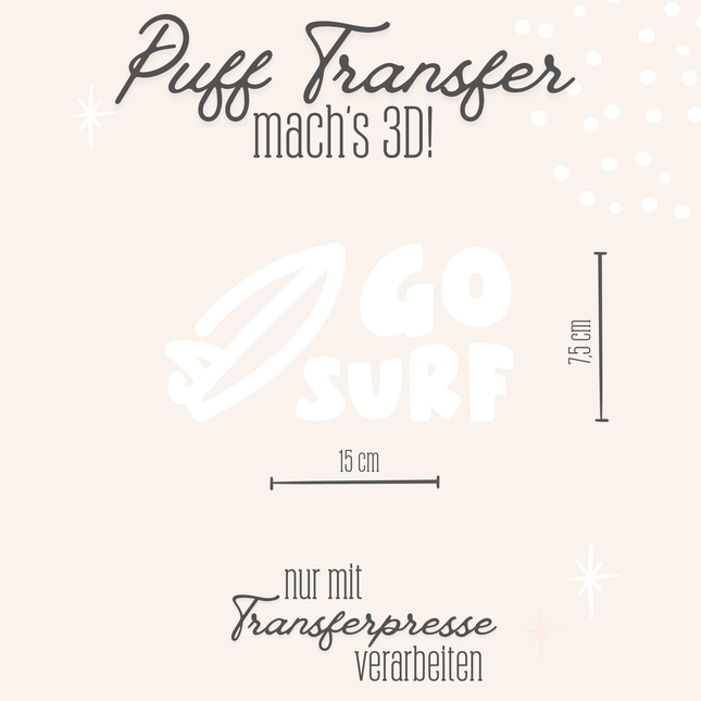 Puff Transfer - Go surf weiß