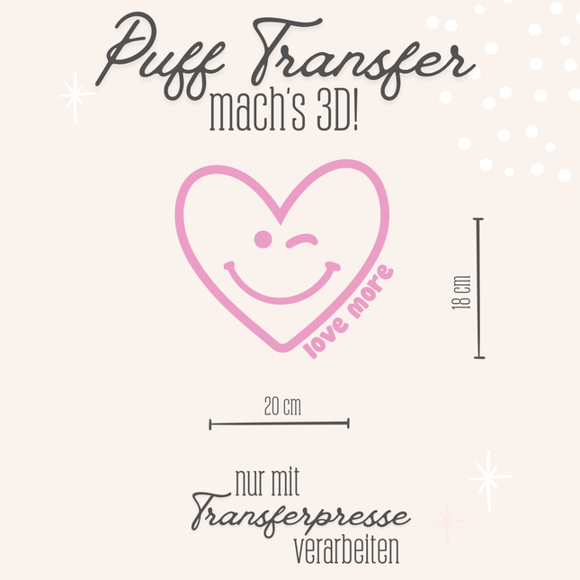Puff Transfer - love more rosa