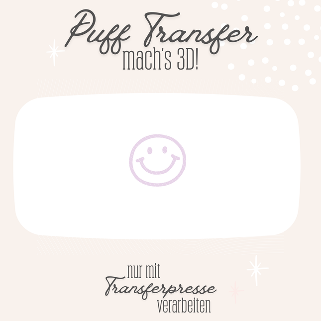 Puff Transfer - Happy face einzeln