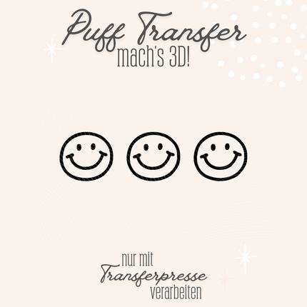 Puff Transfer - Happy face 3er Reihe