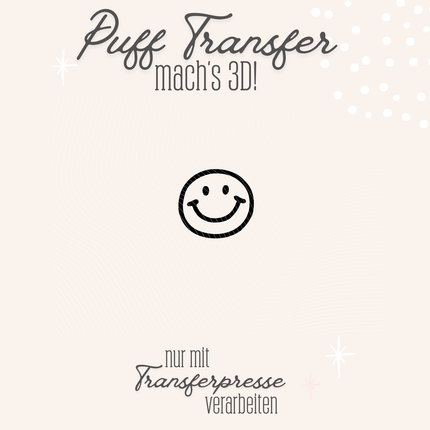Puff Transfer - Happy face einzeln