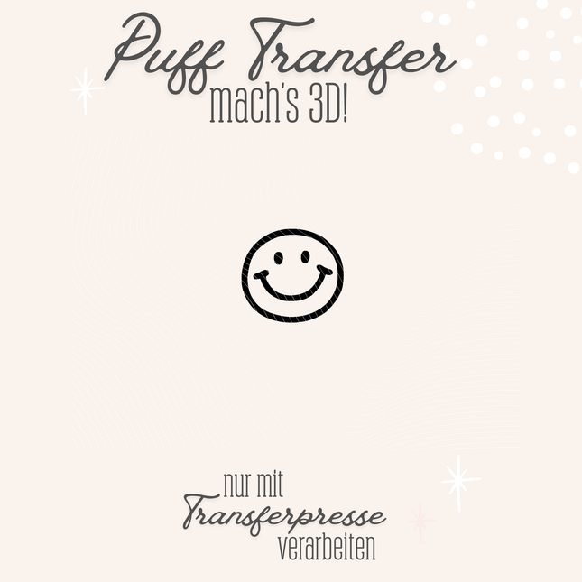 Puff Transfer - Happy face einzeln