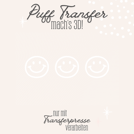 Puff Transfer - Happy face 3er Reihe