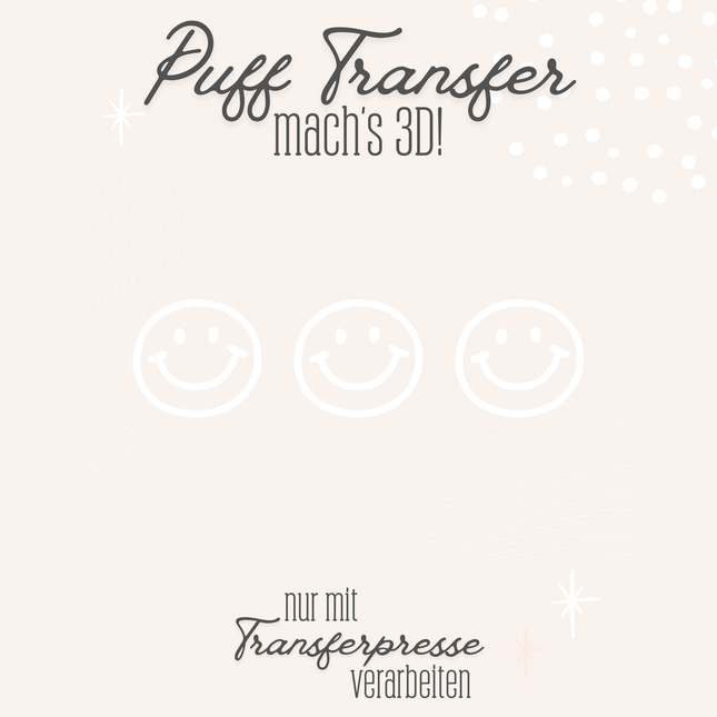 Puff Transfer - Happy face 3er Reihe