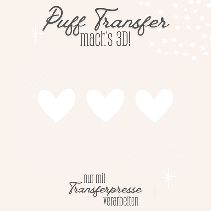Puff Transfer - Herzen 3er Reihe