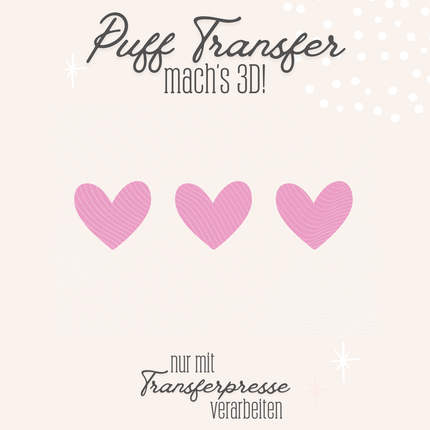 Puff Transfer - Herzen 3er Reihe