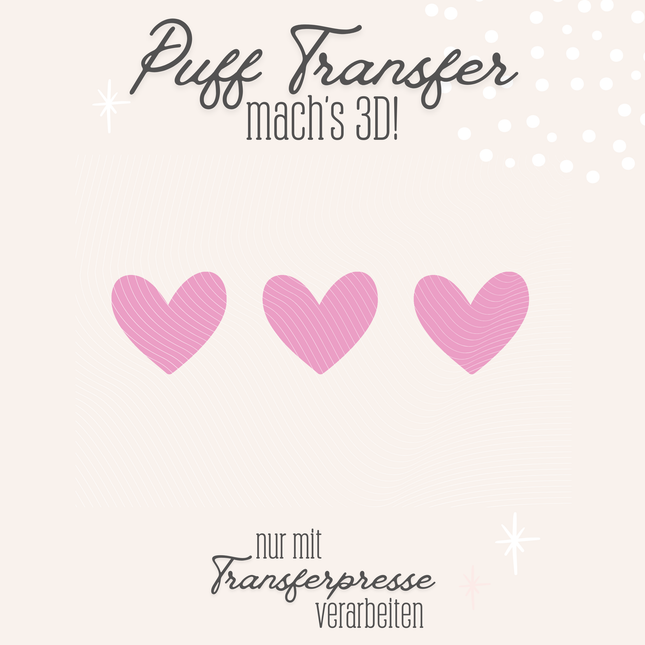 Puff Transfer - Herzen 3er Reihe