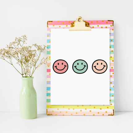 3er Reihe happy face Pastell