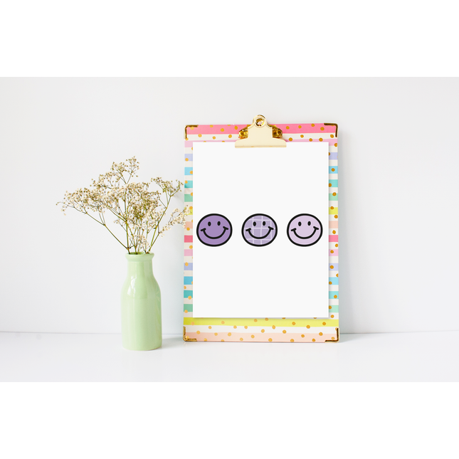 VB - 3er Reihe happy face Lila Grid