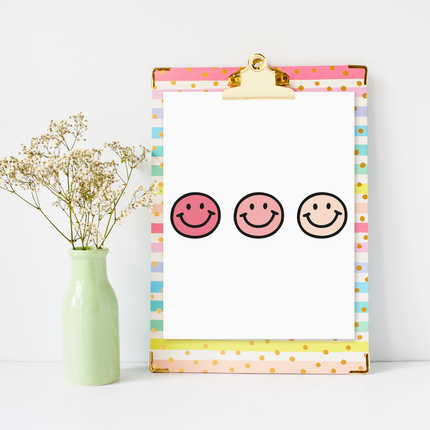 VB - 3er Reihe happy face rosa